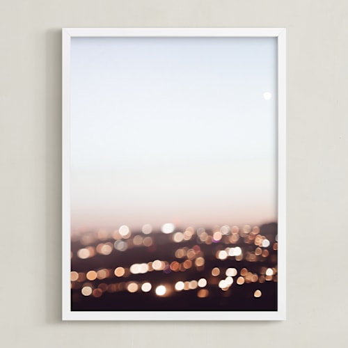 This is a city sky art by Caroline Mint called warm evening ii