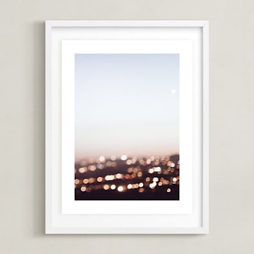 This is a city sky art by Caroline Mint called warm evening ii