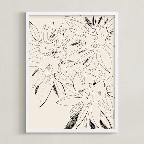 This is a ink art by Catilustre called azalea en noir