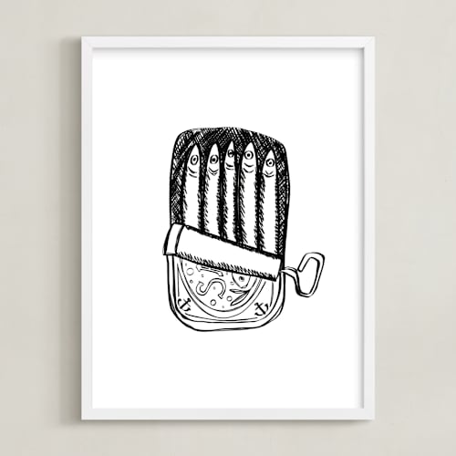 This is a ink art by Annie Montgomery called packed like sardines
