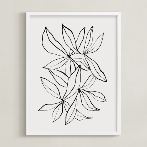 This is a linen art by Cass Loh called tranquil leaves