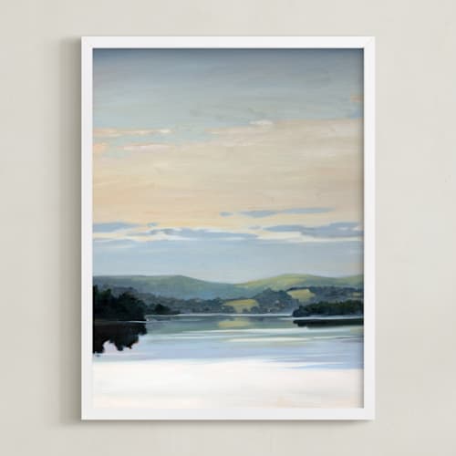 This is a dockside blue art with standard by Stephanie Goos Johnson called calm horizon 1