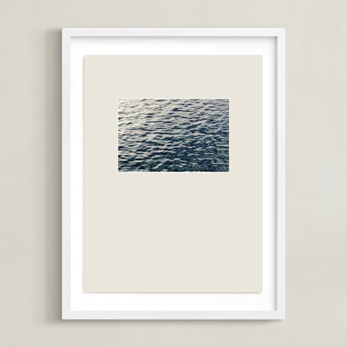 This is a deep sea blue art by Shawna Urban called sand and sea 2