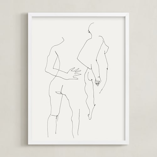 This is a black and white art by Catilustre called back