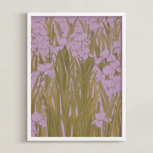 This is a dusty lavender art by Britt Friesell called iris garden