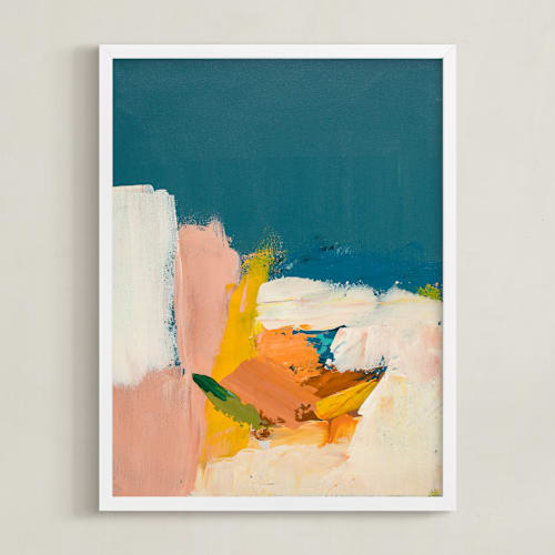 This is a orange art by Caryn Owen called boat dock