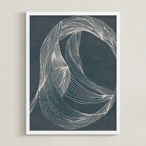 This is a whale blue art by Lucrecia Caporale called dancing lines