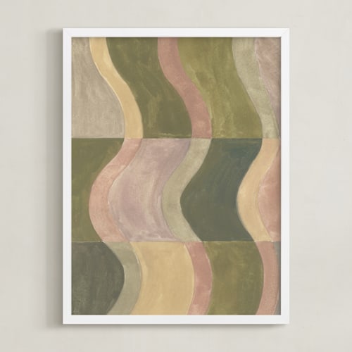 This is a moss green art with standard by Lucrecia Caporale called abstract geometry ii