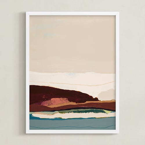 This is a burgundy art by Caryn Owen called burgundy seascape diptych 1