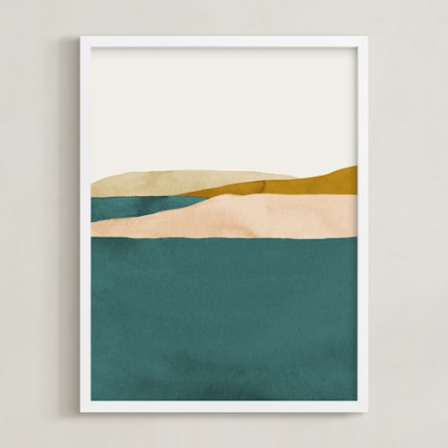 This is a blue-green art with standard by Little Valley Studio called lakeside view ii