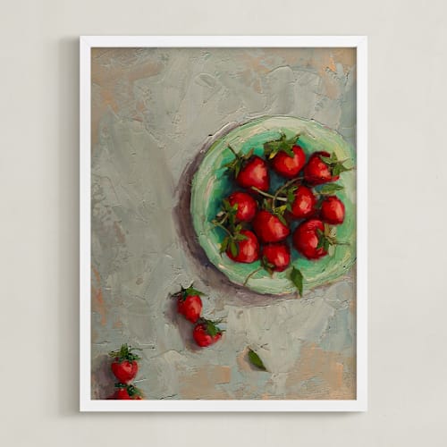This is a crimson art with standard by Wendy Keller called strawberries on a plate