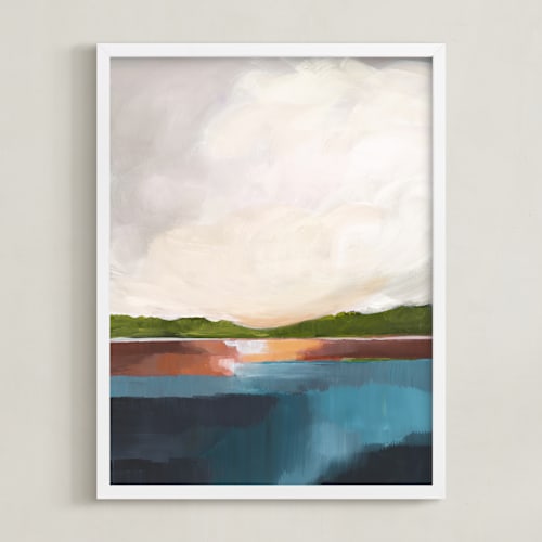 This is a waters edge blue art with standard by AlisonJerry called water's edge