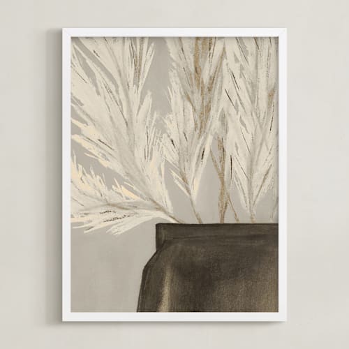 This is a grey and gold art by Shawna Urban called flower market 02