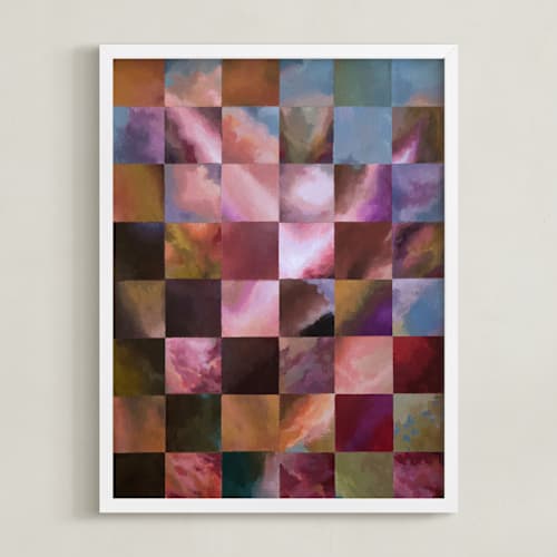 This is a soft pink art by Ella Frödin called pieces of the sky
