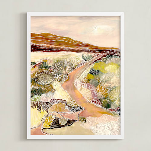 This is a peach art with standard by Sarah Fitzgerald called walk this path with me?