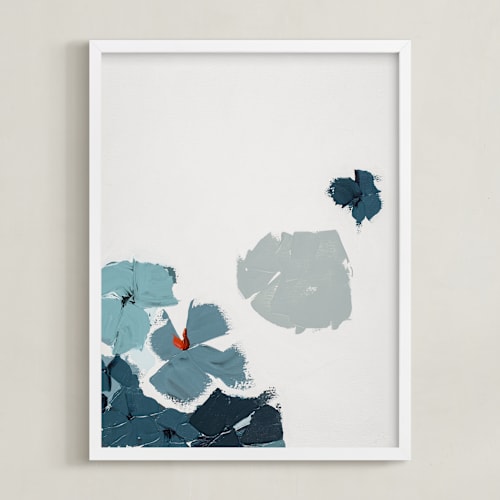 This is a royal blue art by Caryn Owen called blue garden diptych i