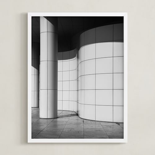 This is a black & white art with standard by lulu and isabelle called curves and squares 2