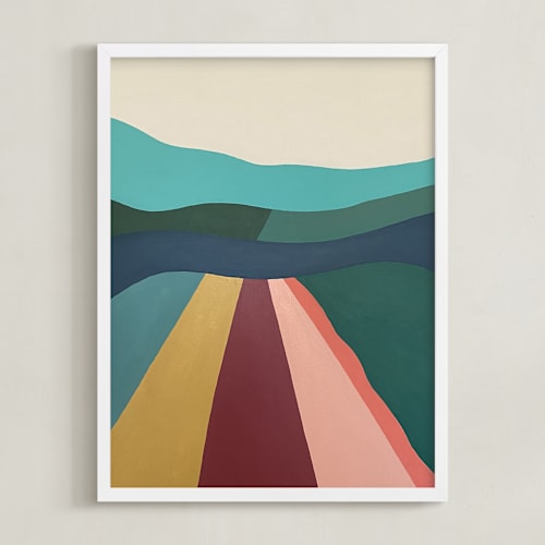 This is a aqua blue and green art by Molly Odom Magill called blue horizon