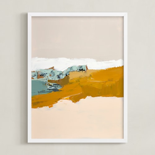 This is a mustard yellow art by Caryn Owen called sandy beach