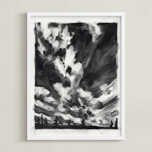 This is a charcoal art by Kelly Johnston called plume
