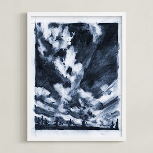 This is a indigo art by Kelly Johnston called plume