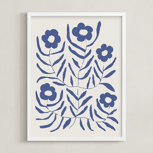 This is a denim art by Kelly Watkins called bloom 2
