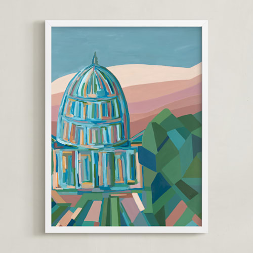 This is a deep green and blue art by Molly Odom Magill called she endures