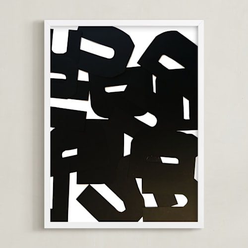 This is a charcoal black art by Deborah Velasquez called the domino effect no.ii