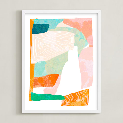 This is a peachy coral art by Dominique Vari called happy memories nº2
