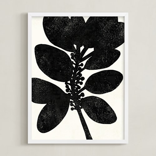 This is a noir art by Marta Crea called minimalist leaves