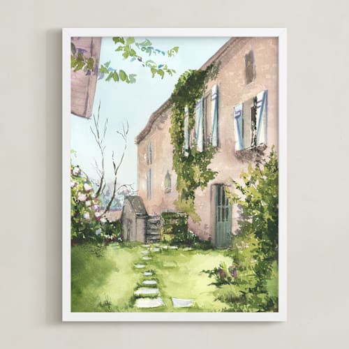 This is a countryside art with standard by Kitty Mitchell called french country cottage