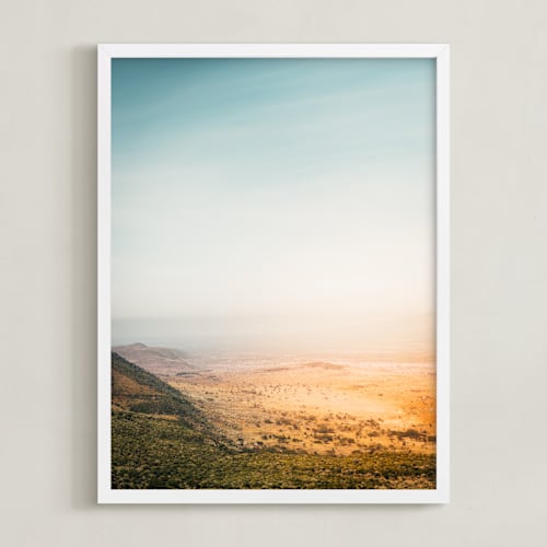 This is a teal and orange art by David Michuki called great rift valley i