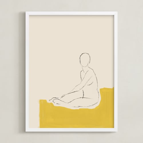 This is a saffron art by Annie Clark called figure on yellow