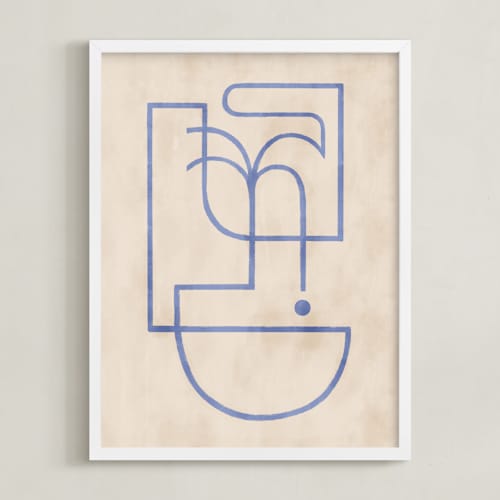 This is a soft blue art by Pati Cascino called through my window i