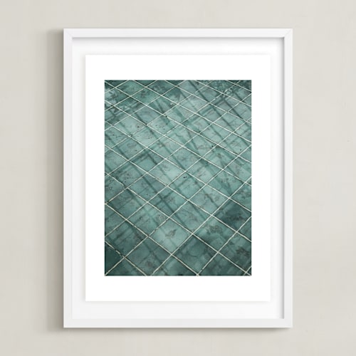 This is a teal green art by Van Tsao called weaves of shadows ii