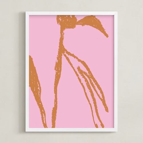 This is a pink art by Alicia Schultz called flower shapes 2