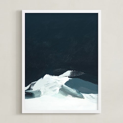 This is a dark navy blue art by Caryn Owen called evening in tahoe