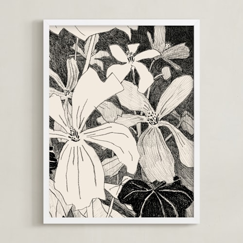 This is a graphite gray art with standard by Catilustre called campo de malvas 2