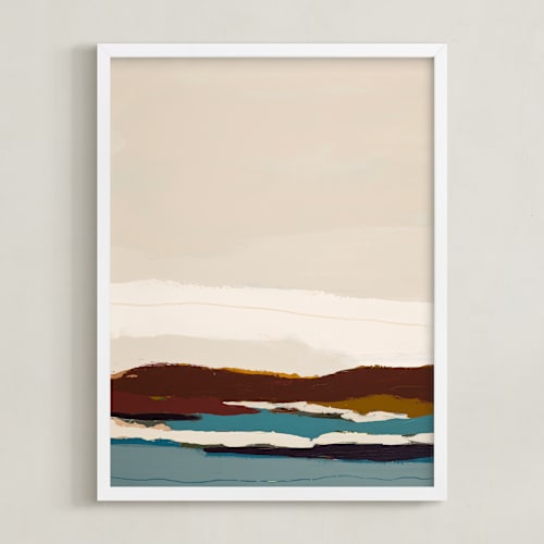 This is a burgundy art by Caryn Owen called burgundy seascape diptych 2