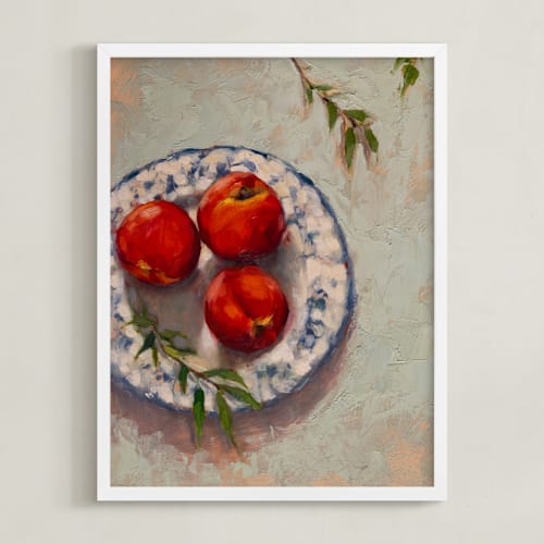 This is a vermillion art with standard by Wendy Keller called peaches on a plate