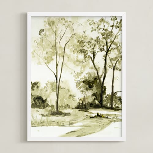 This is a olive green art with standard by Arohika Verma called sun kissed meadow 1