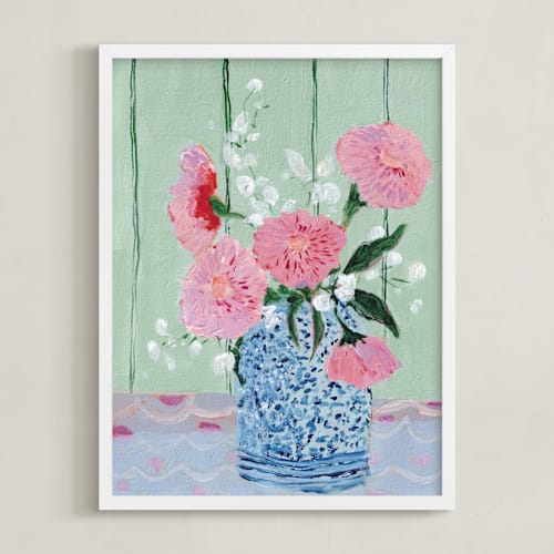 This is a dusty rose art by Lottie Aldarwish called garden symphony no. 2