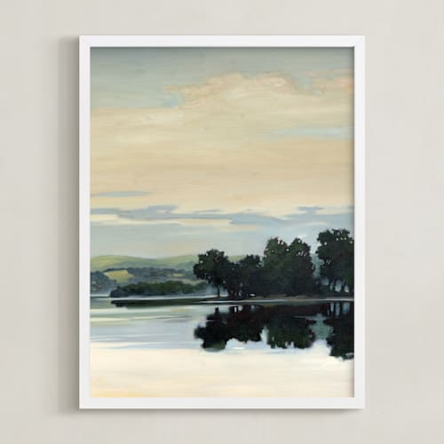 This is a dockside blue art with standard by Stephanie Goos Johnson called calm horizon 2