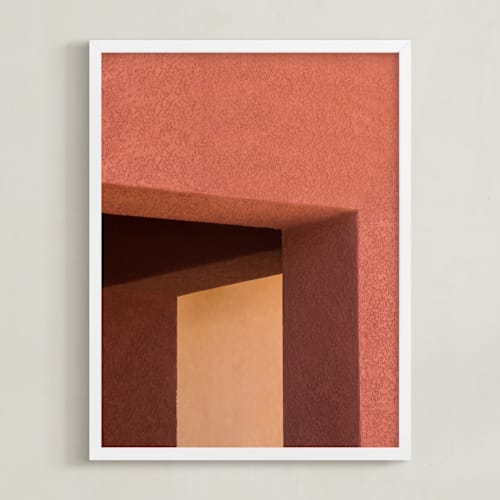 This is a burnt terracotta red art by Lisa Sundin called day to day 2