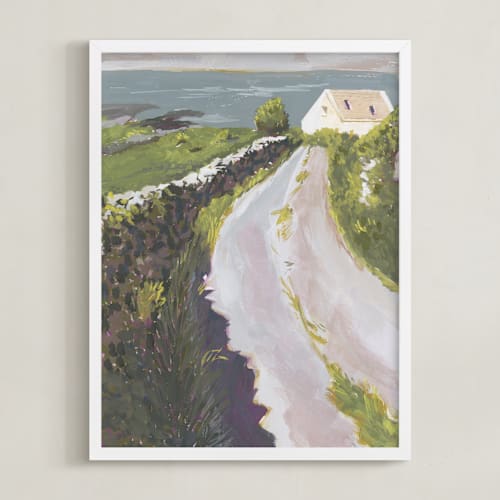 This is a moss green art with standard by Lucrecia Caporale called inis mor i