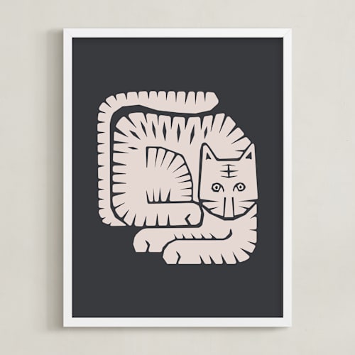 This is a linen art by Dani Lugato called lying tiger