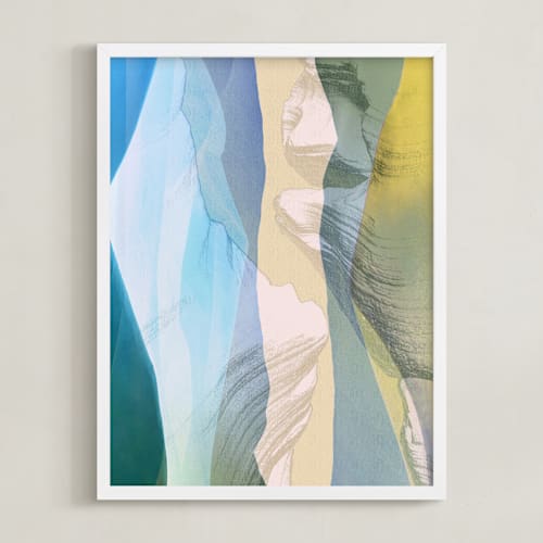 This is a blue and yellow art with standard by Teo called nature lines