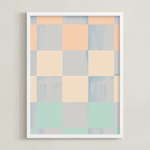 This is a peach art by Baumbirdy called delicate wash check