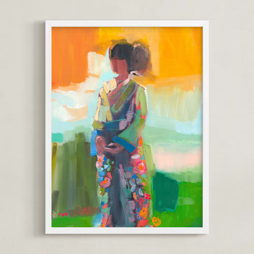 This is a kelly green art by Jenny Westenhofer called kimono