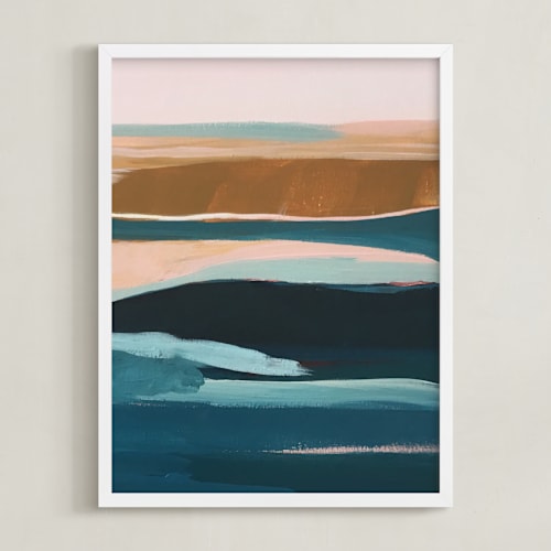 This is a mustard yellow art with standard by Caryn Owen called golden seascape diptych ii